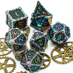Black Rainbow Metal Dice（Dagger of Venom）7-Dice Udixi RPG (Online Only)