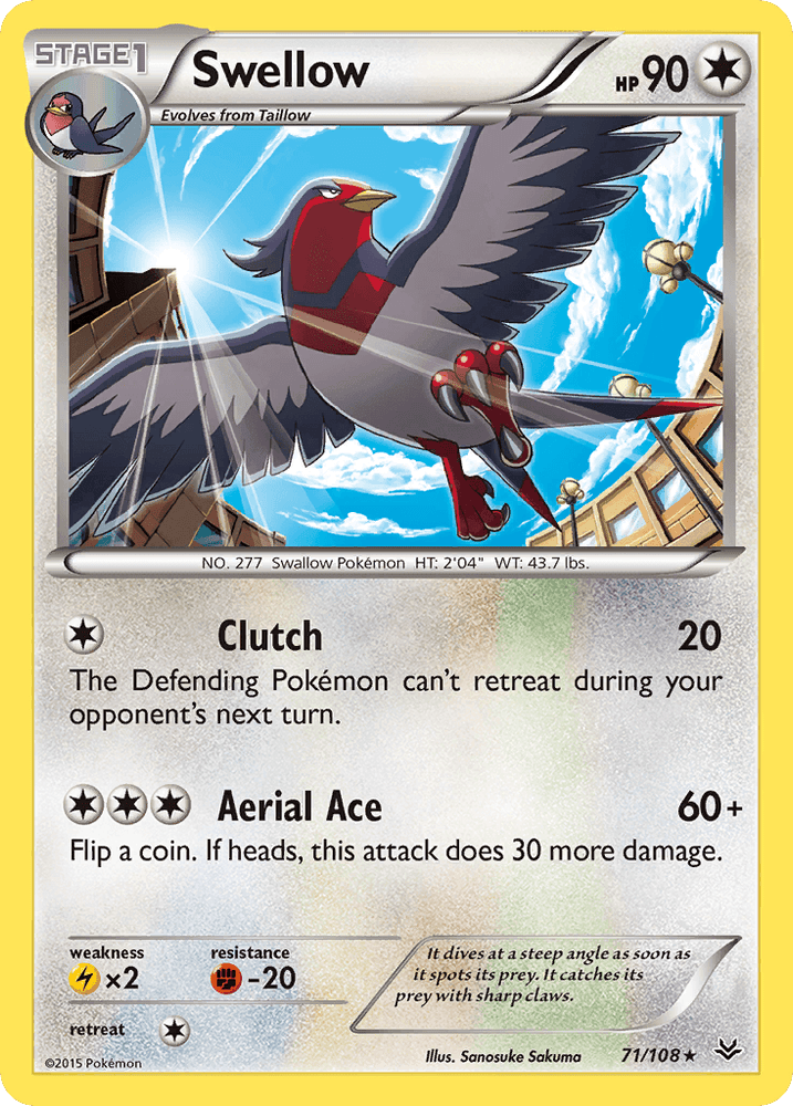 Swellow (71/108) [XY: Roaring Skies] (Online Only)