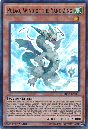 Pulao, Wind of the Yang Zing [MP15-EN086] Super Rare (ONLINE ORDER ONLY)