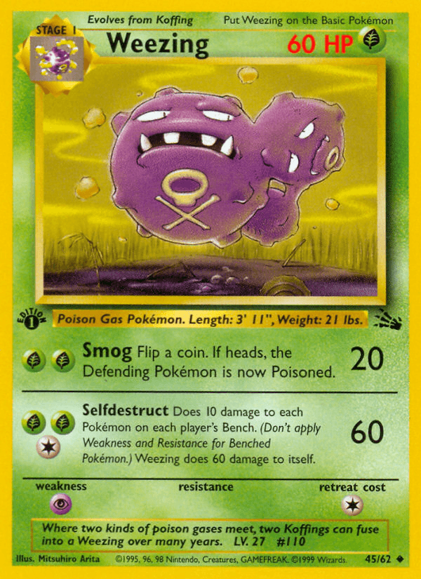 Weezing (45/62) [Fossil 1st Edition] (Online Only)