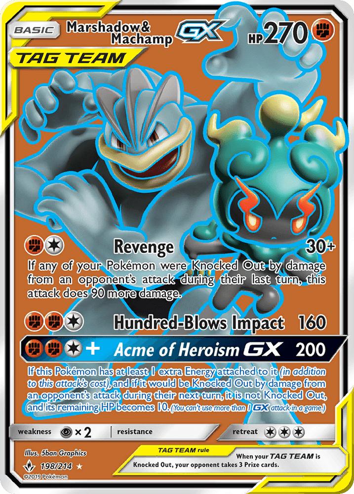 Marshadow & Machamp GX (198/214) [Sun & Moon: Unbroken Bonds] (Online Only)