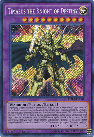 Timaeus the Knight of Destiny [DRL2-EN001] Secret Rare (ONLINE ORDER ONLY)