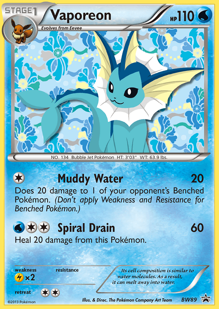 Vaporeon (BW89) [Black & White: Black Star Promos] (Online Only)