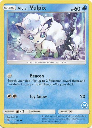 Alolan Vulpix (21/145) (Deck Exclusive #14) [Sun & Moon: Trainer Kit - Alolan Ninetales] (Online Only)