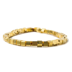 4mm 22kt Gold Plated Shiny Cube Beads 8 inch 50 pieces (ONLINE ORDER ONLY)