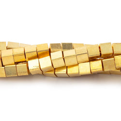 4mm 22kt Gold Plated Shiny Cube Beads 8 inch 50 pieces (ONLINE ORDER ONLY)