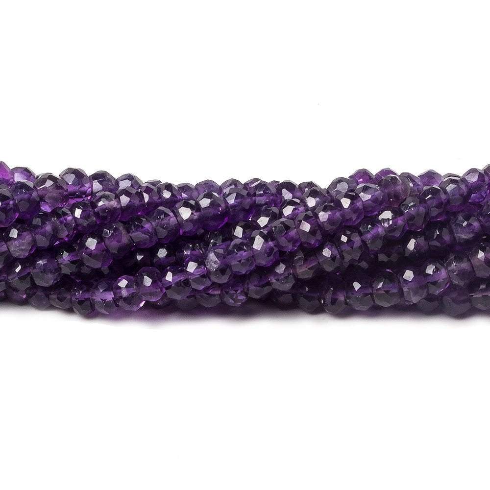 4mm Amethyst Faceted Rondelle Beads 13 inch 100 pieces (ONLINE ORDER ONLY)
