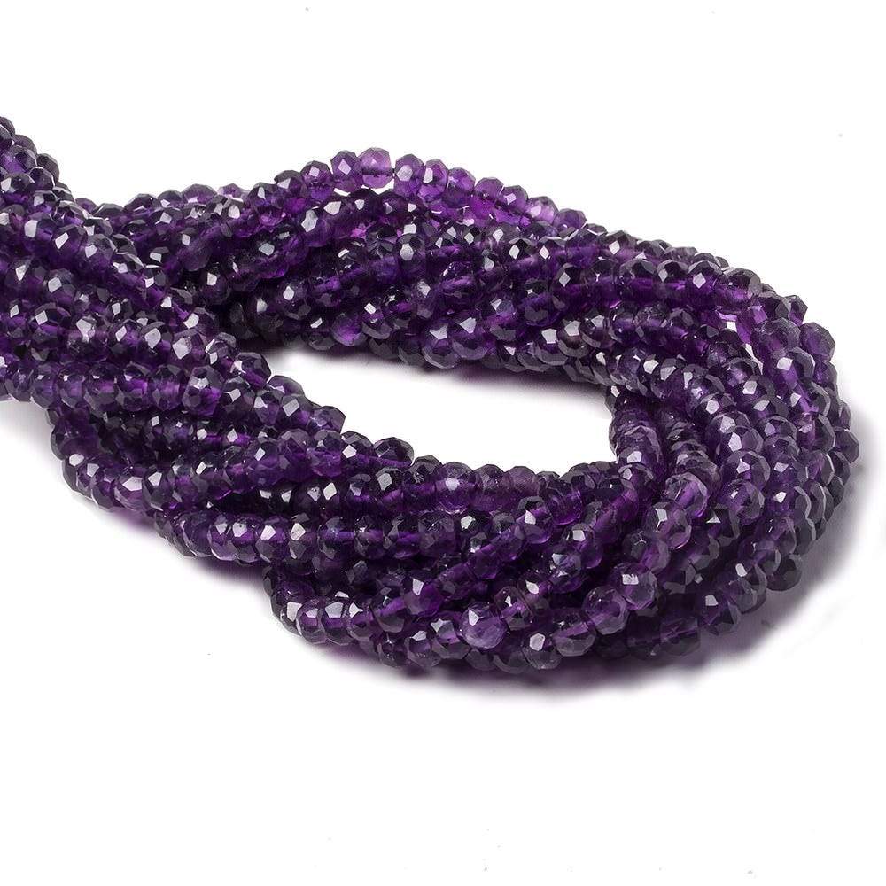 4mm Amethyst Faceted Rondelle Beads 13 inch 100 pieces (ONLINE ORDER ONLY)