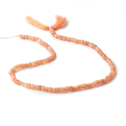 4mm Angel Skin Peach Moonstone faceted rondelles 12.5 inch 117 pieces (ONLINE ORDER ONLY)