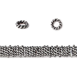 4mm Antiqued Sterling Silver Plated Copper Twisted Jumpring 8 inch 170 pcs (ONLINE ORDER ONLY)