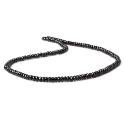 4mm Black Spinel faceted rondelles 1mm hole 14 inch 130 beads AAA (ONLINE ORDER ONLY)