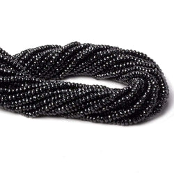 4mm Black Spinel faceted rondelles 1mm hole 14 inch 130 beads AAA (ONLINE ORDER ONLY)