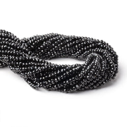 4mm Black Spinel Micro Faceted Rondelles 12.5 inch 110 Beads AAA (ONLINE ORDER ONLY)