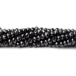 4mm Black Spinel Micro Faceted Rondelles 12.5 inch 110 Beads AAA (ONLINE ORDER ONLY)