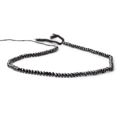 4mm Black Spinel Micro Faceted Rondelles 12.5 inch 110 Beads AAA (ONLINE ORDER ONLY)