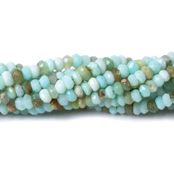 4mm Blue Peruvian Opal faceted rondelle beads 13 inch 120 pieces (ONLINE ORDER ONLY)