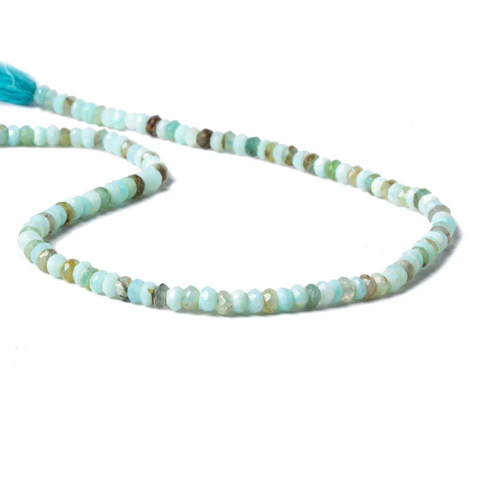 4mm Blue Peruvian Opal faceted rondelle beads 13 inch 120 pieces (ONLINE ORDER ONLY)