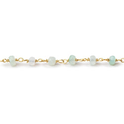 4mm Blue Peruvian Opal Faceted Rondelle Beads on Vermeil Chain (ONLINE ORDER ONLY)