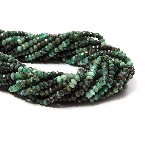 3mm Brazilian Emerald faceted rondelle Beads 13 inch 110 pieces (ONLINE ORDER ONLY)