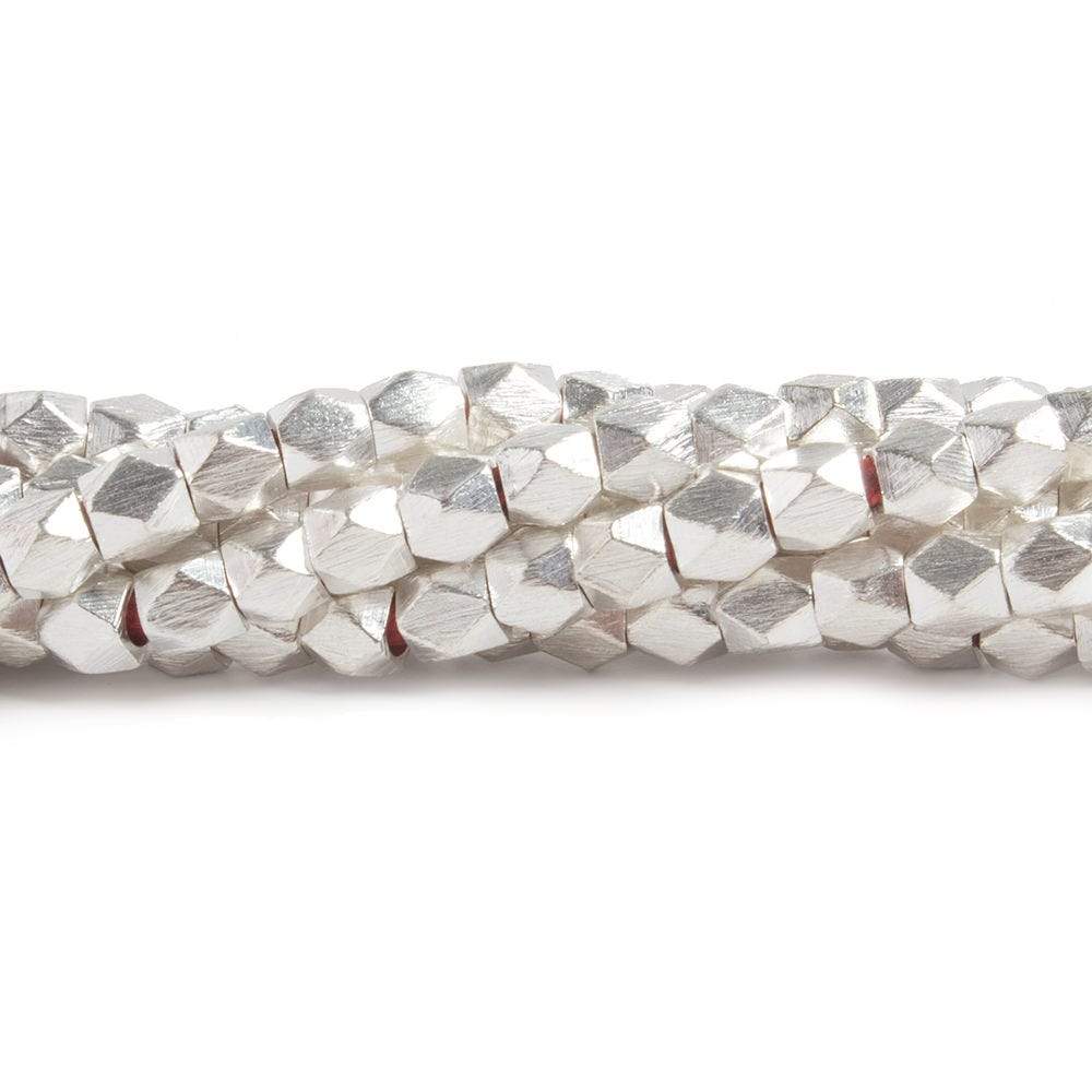 4mm Brushed Faceted Nugget Beads 8 inch 45 pieces (ONLINE ORDER ONLY)