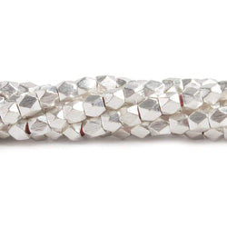 4mm Brushed Faceted Nugget Beads 8 inch 45 pieces (ONLINE ORDER ONLY)