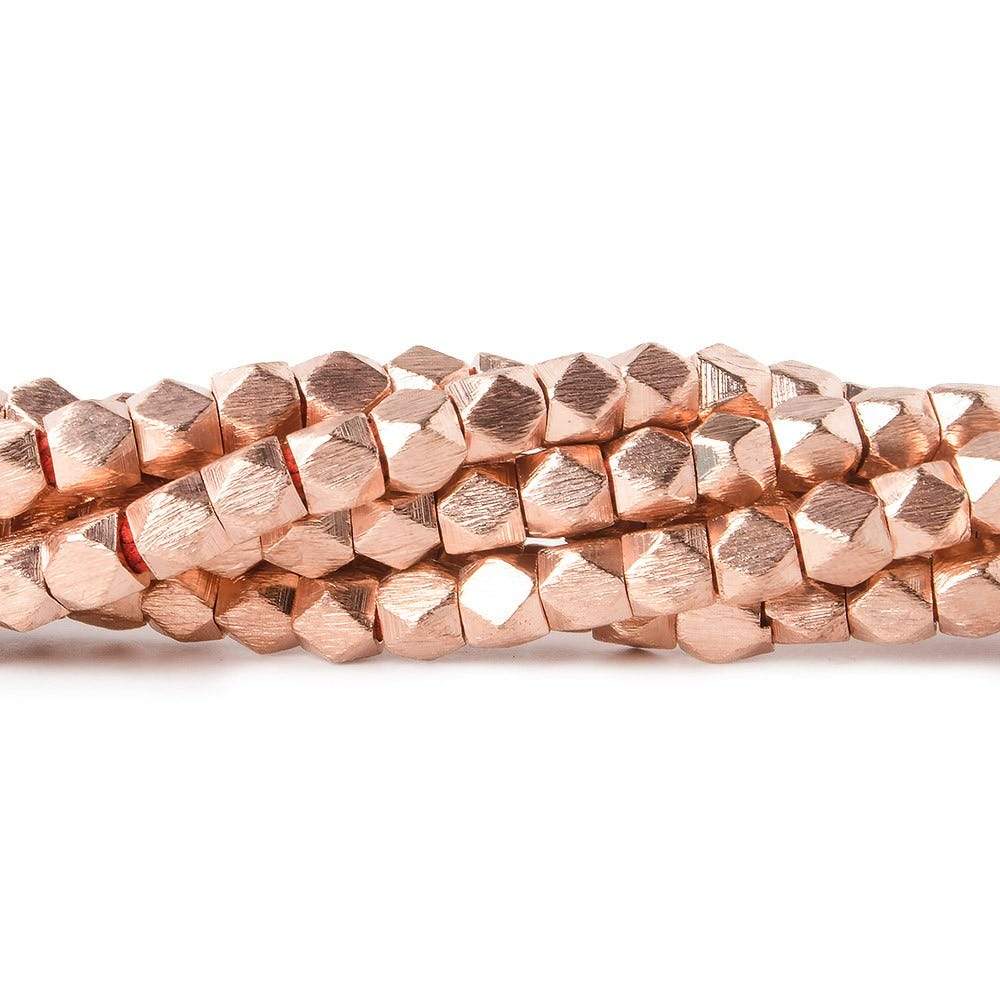 4mm Brushed Faceted Nugget Beads 8 inch 45 pieces (ONLINE ORDER ONLY)