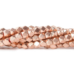 4mm Brushed Faceted Nugget Beads 8 inch 45 pieces (ONLINE ORDER ONLY)