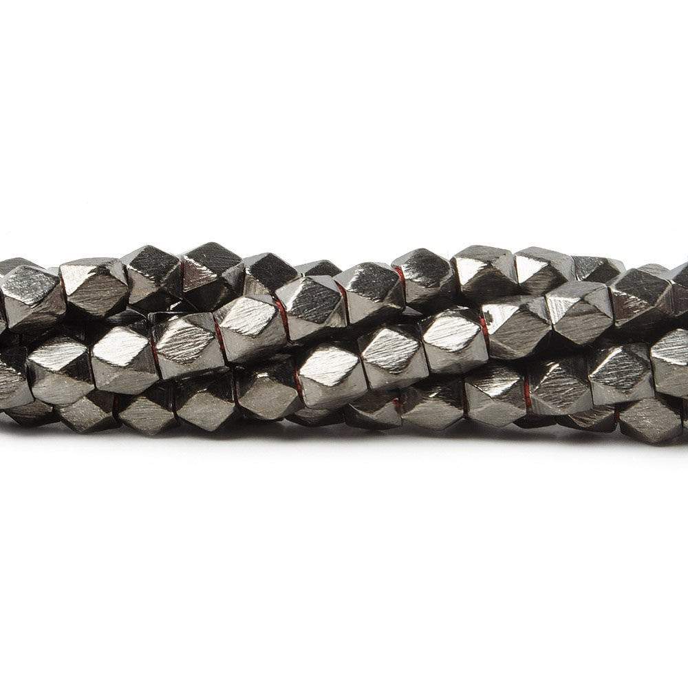 4mm Brushed Faceted Nugget Beads 8 inch 45 pieces (ONLINE ORDER ONLY)