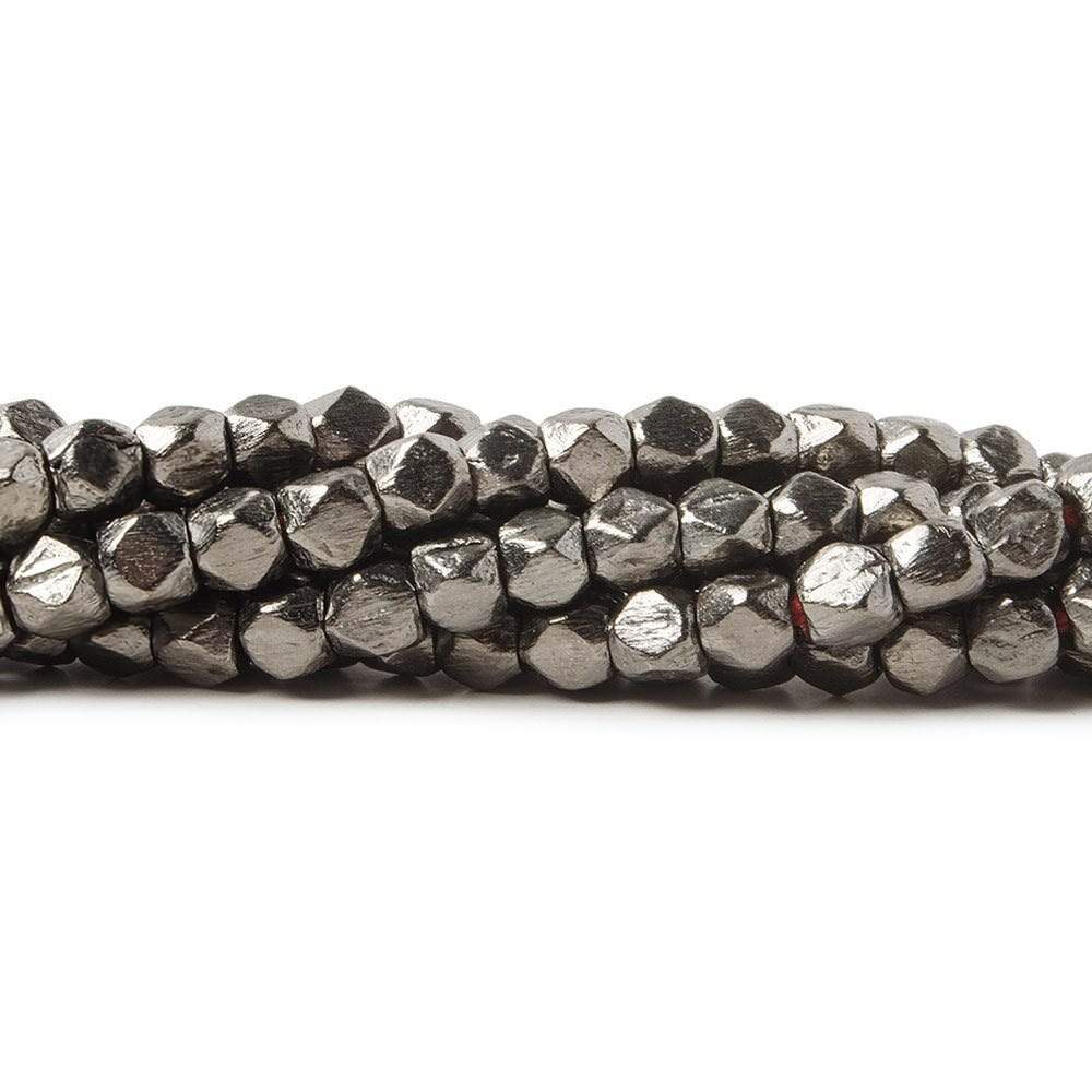 4mm Brushed Hand Cut Nugget Beads 8 inch 47 pieces
