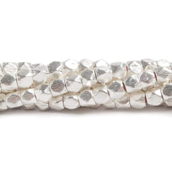 4mm Brushed Hand Cut Nugget Beads 8 inch 47 pieces