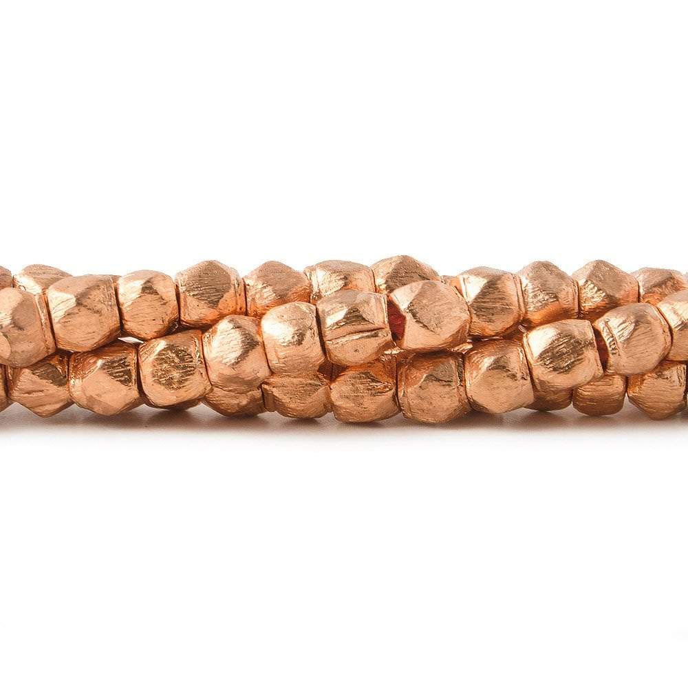 4mm Brushed Hand Cut Nugget Beads 8 inch 47 pieces