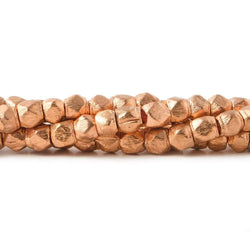 4mm Brushed Hand Cut Nugget Beads 8 inch 47 pieces