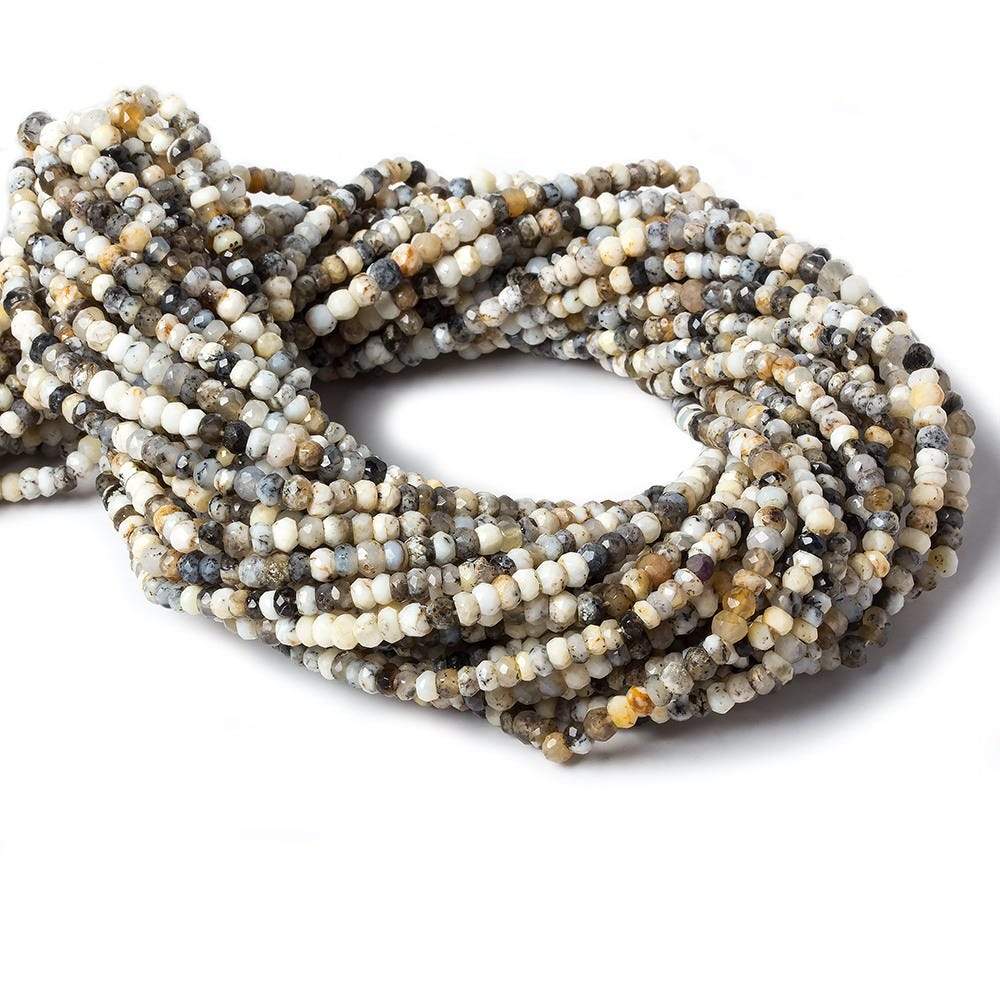 4mm Dendritic Opal faceted rondelle beads 13 inch 120 pieces (ONLINE ORDER ONLY)