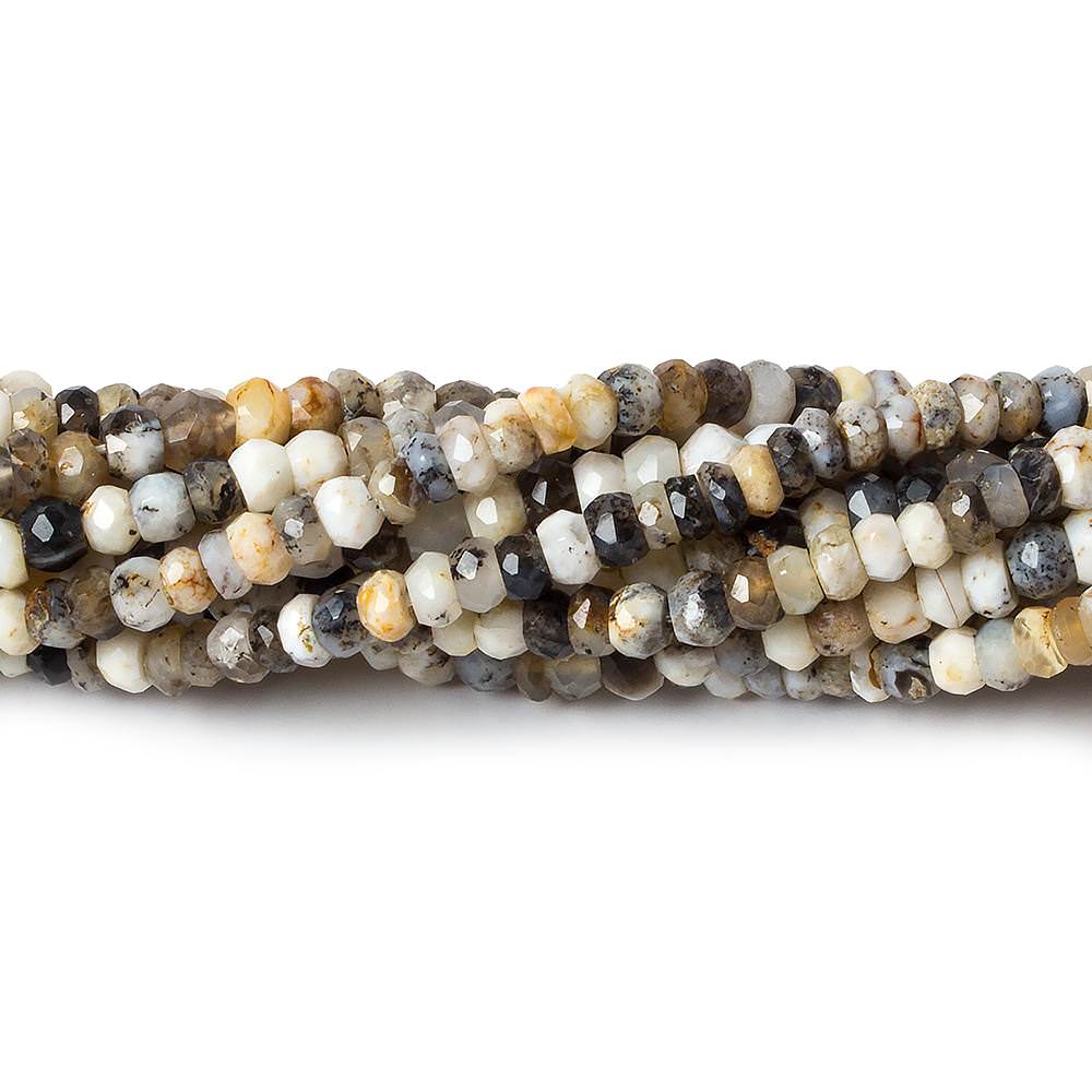 4mm Dendritic Opal faceted rondelle beads 13 inch 120 pieces (ONLINE ORDER ONLY)
