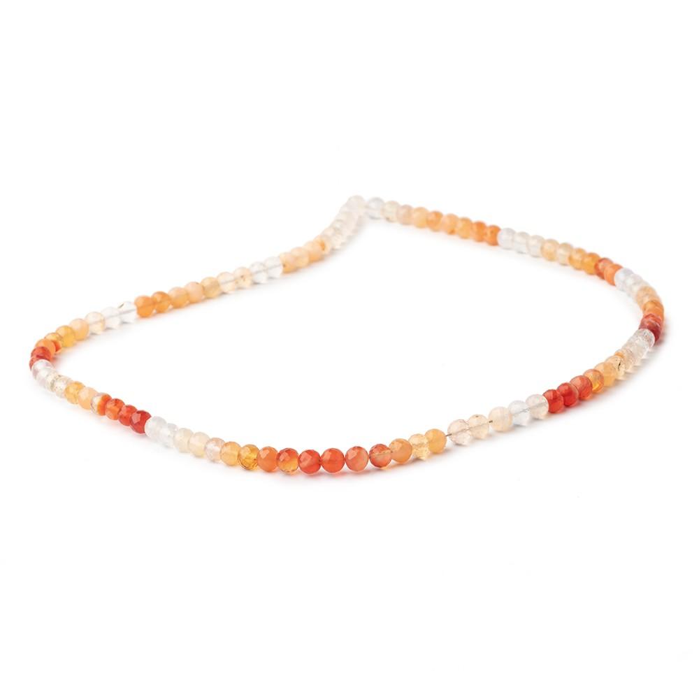 4mm Fire Opal Faceted Round Beads 15.75 inch 100 pieces AA (ONLINE ORDER ONLY)