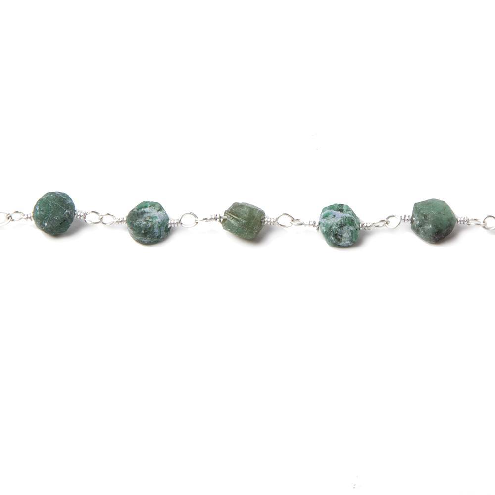4mm Frosted Emerald plain coin Black Gold Chain by the foot 31 pcs (ONLINE ORDER ONLY)