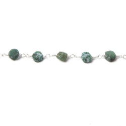4mm Frosted Emerald plain coin Black Gold Chain by the foot 31 pcs (ONLINE ORDER ONLY)