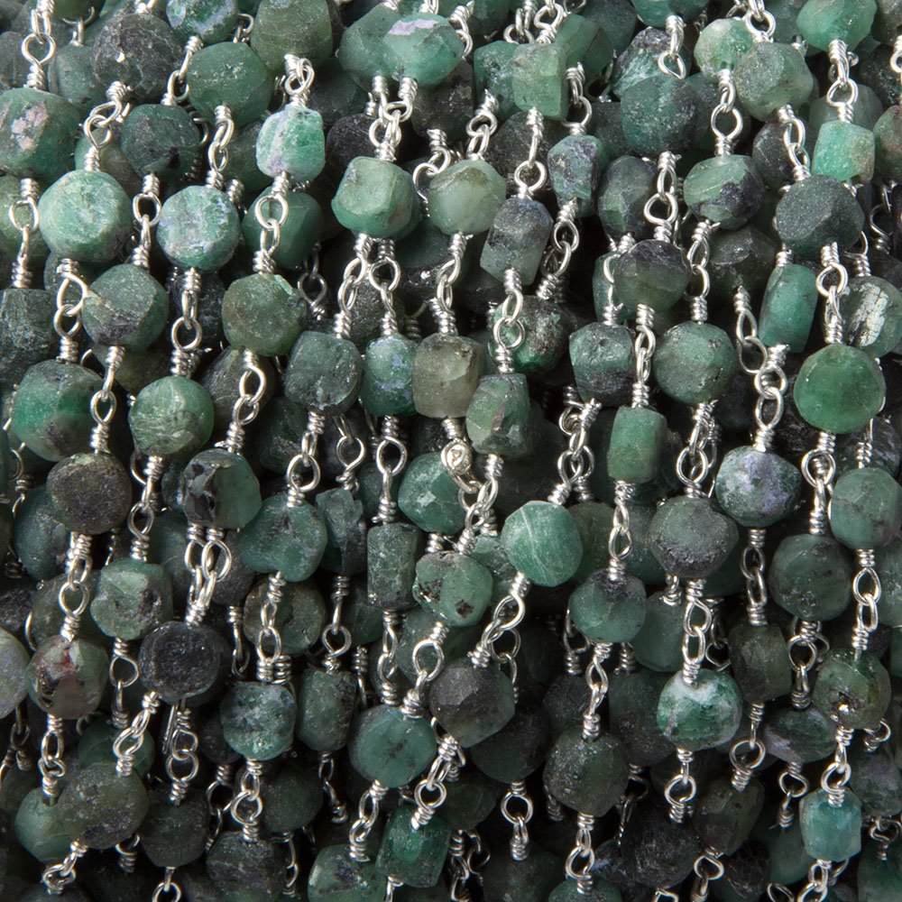 4mm Frosted Emerald plain coin Black Gold Chain by the foot 31 pcs (ONLINE ORDER ONLY)