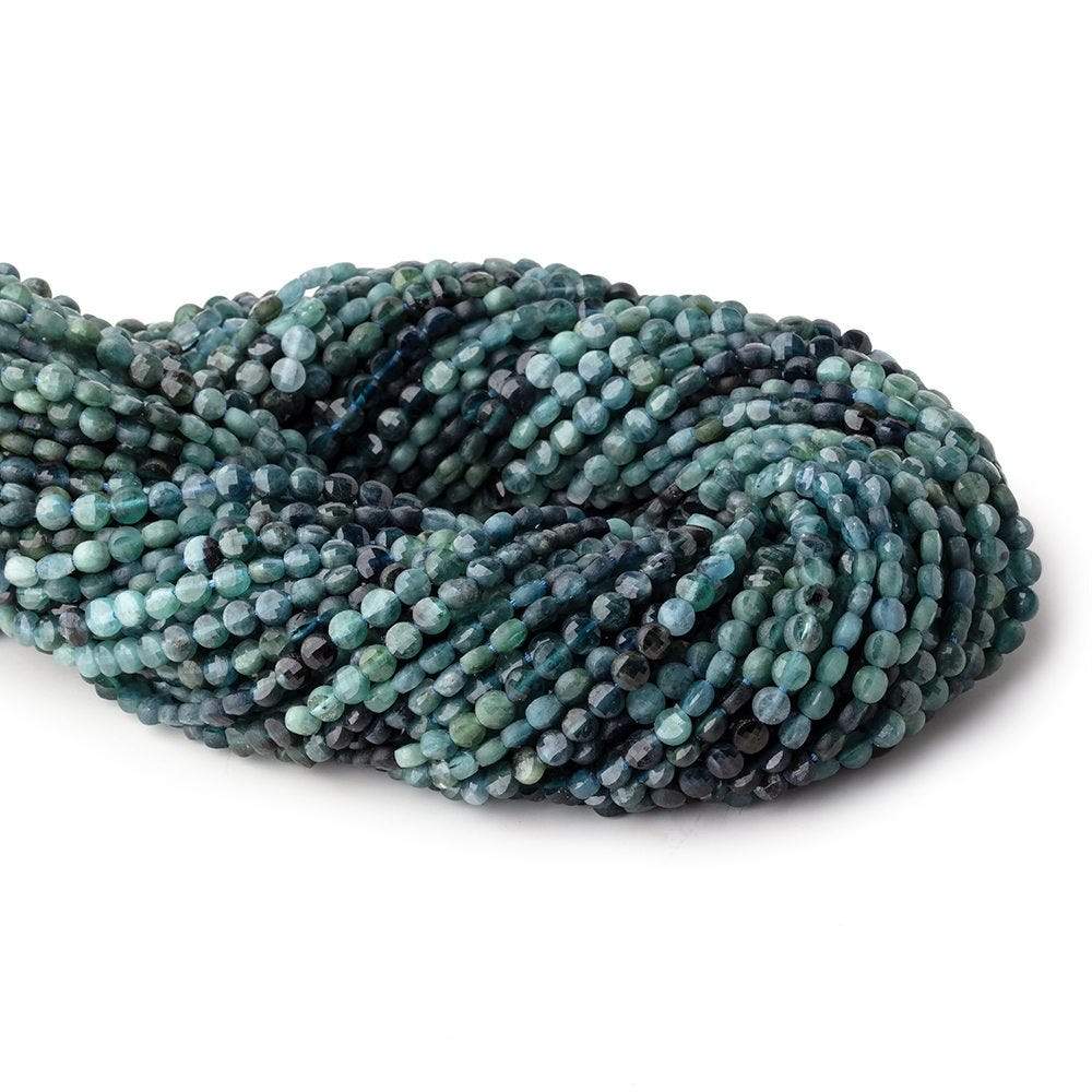 4mm Indicolite Blue Tourmaline Checkerboard Calibrated Faceted Coins 12.5 inch 85 pieces AA (ONLINE ORDER ONLY)