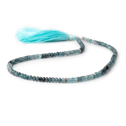 4mm Indicolite Tourmaline Faceted Rondelle Beads 14 inch 140 pieces (ONLINE ORDER ONLY)