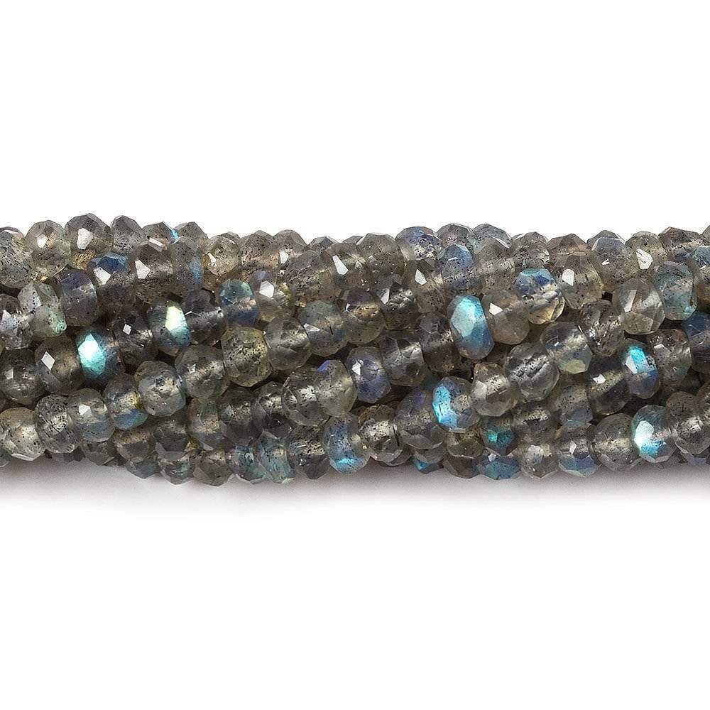 4mm Labradorite faceted rondelle beads 12.5 inch 127 pieces (ONLINE ORDER ONLY)
