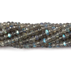 4mm Labradorite faceted rondelle beads 12.5 inch 127 pieces (ONLINE ORDER ONLY)