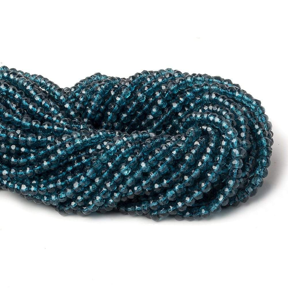 4mm London Blue Quartz Faceted Rondelle Beads 13 inch 100 pieces (ONLINE ORDER ONLY)