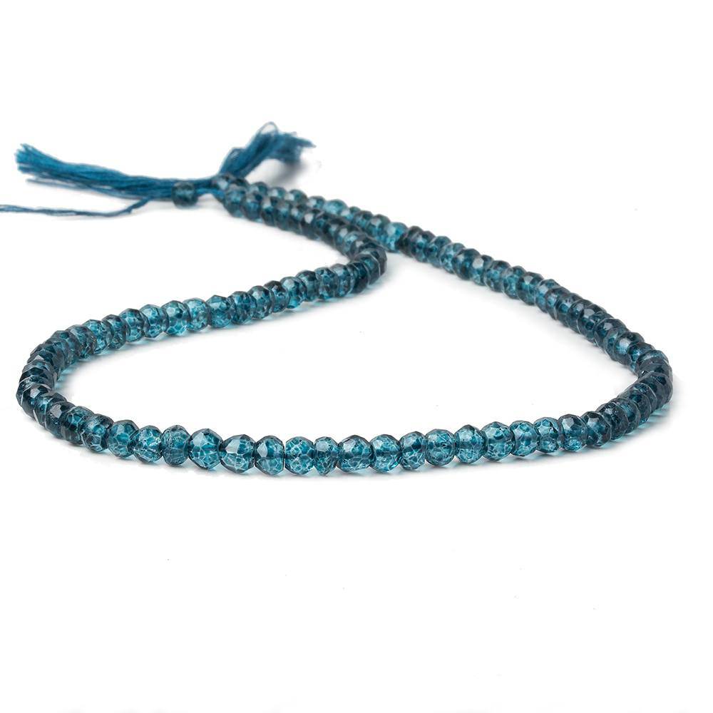 4mm London Blue Quartz Faceted Rondelle Beads 13 inch 100 pieces (ONLINE ORDER ONLY)