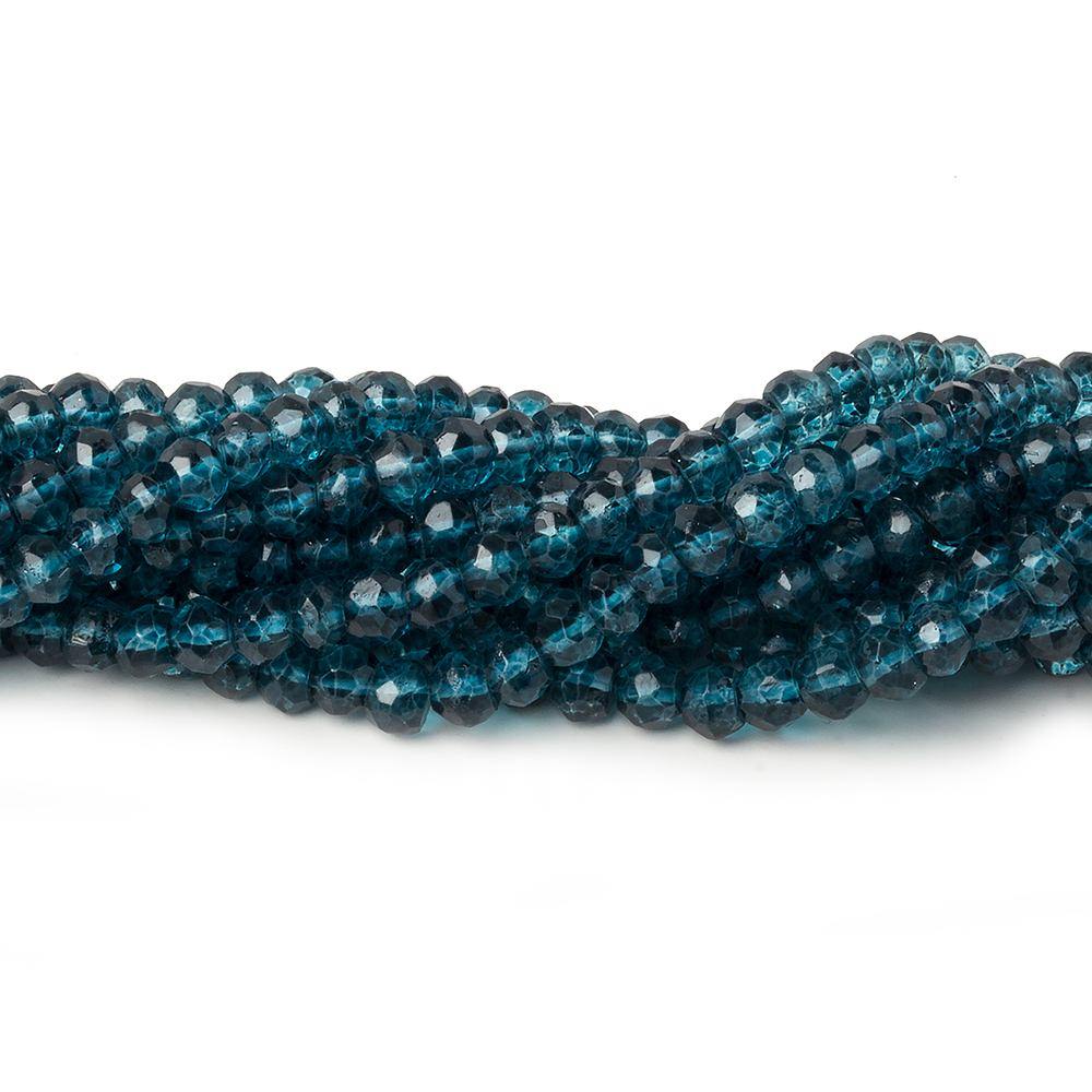 4mm London Blue Quartz Faceted Rondelle Beads 13 inch 100 pieces (ONLINE ORDER ONLY)