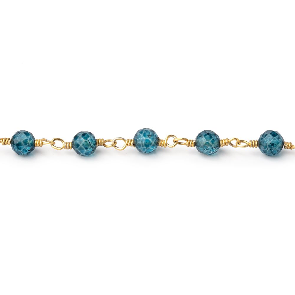 4mm London Blue Quartz Micro Faceted Rounds on Gold Plated Chain (ONLINE ORDER ONLY)