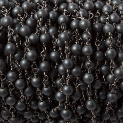 4mm Matte Hematite plain round Black Gold Chain by the foot 27 pcs (ONLINE ORDER ONLY)