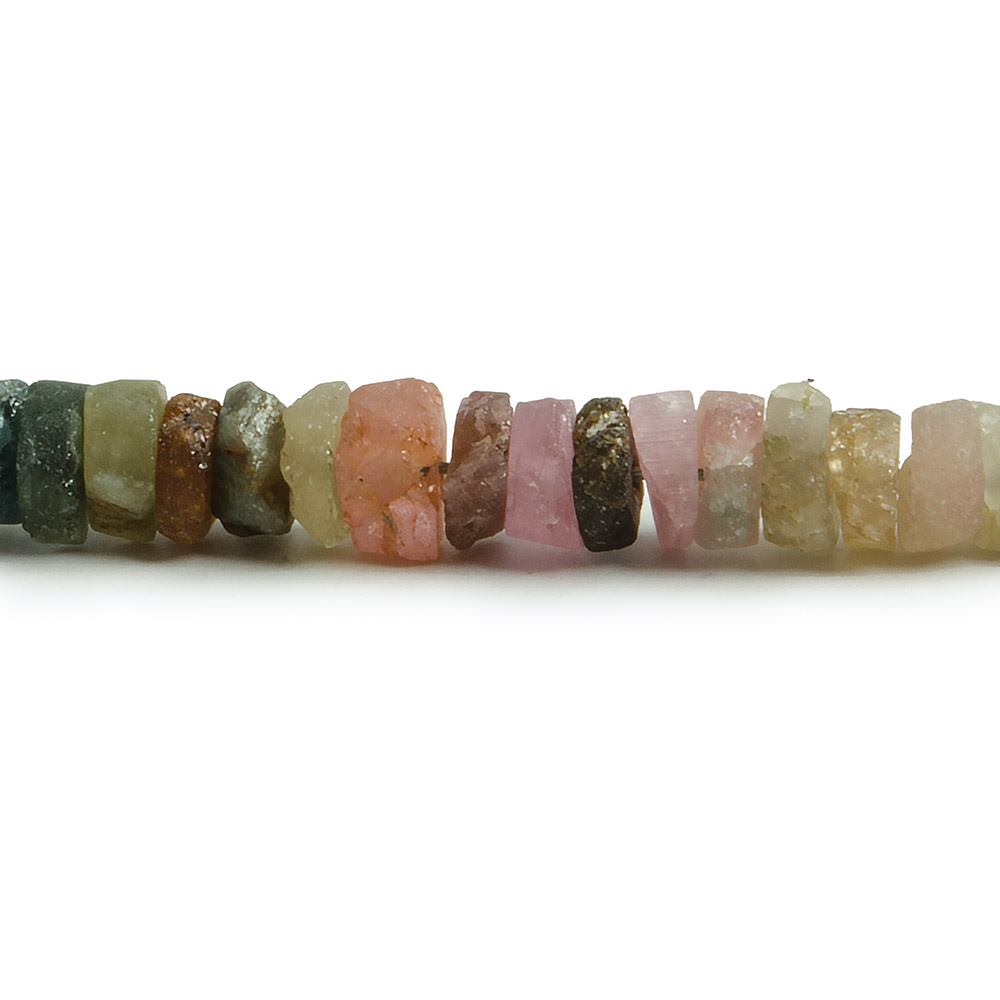 4mm Matte Multi Color Tourmaline plain heshi beads 12 inch 157 (ONLINE ORDER ONLY)