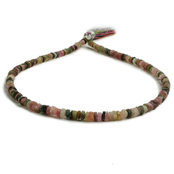 4mm Matte Multi Color Tourmaline plain heshi beads 12 inch 157 (ONLINE ORDER ONLY)