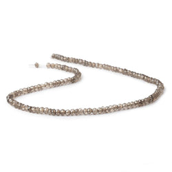 4mm Metallic Smoky Quartz Faceted Rondelle Beads 13 inch 120 pieces (ONLINE ORDER ONLY)